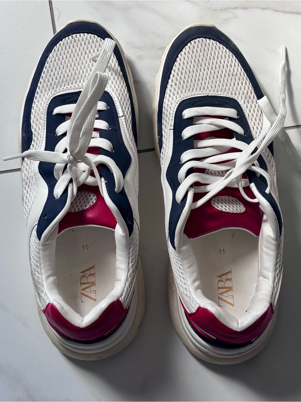 ZARA Men’s White Mesh Sneakers